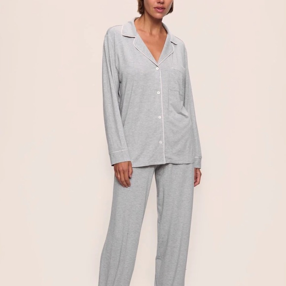 EBERJAY Gisele Long PJ Set Tercel Modal Heather Grey Small Set
